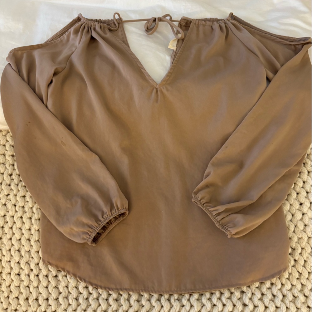 Brown Off-Shoulder Top